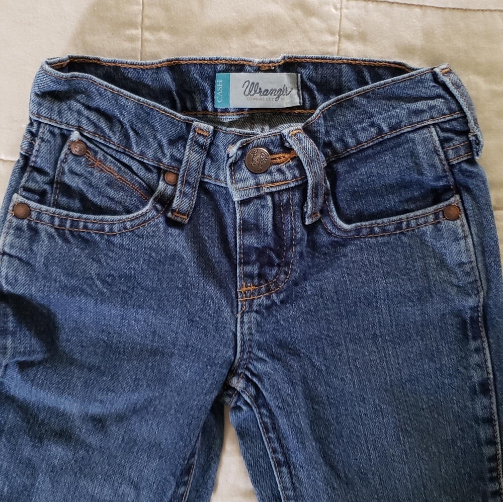 Wrangler Denim Jeans Girls 7 Slim Cotton Bell Bottom Bootcut Flare - Picture 6 of 12